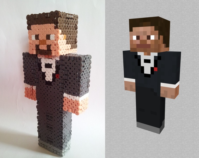 pixel block man, Minecraft Skin