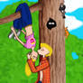 Kiss on the tree! - Helga and Arnold