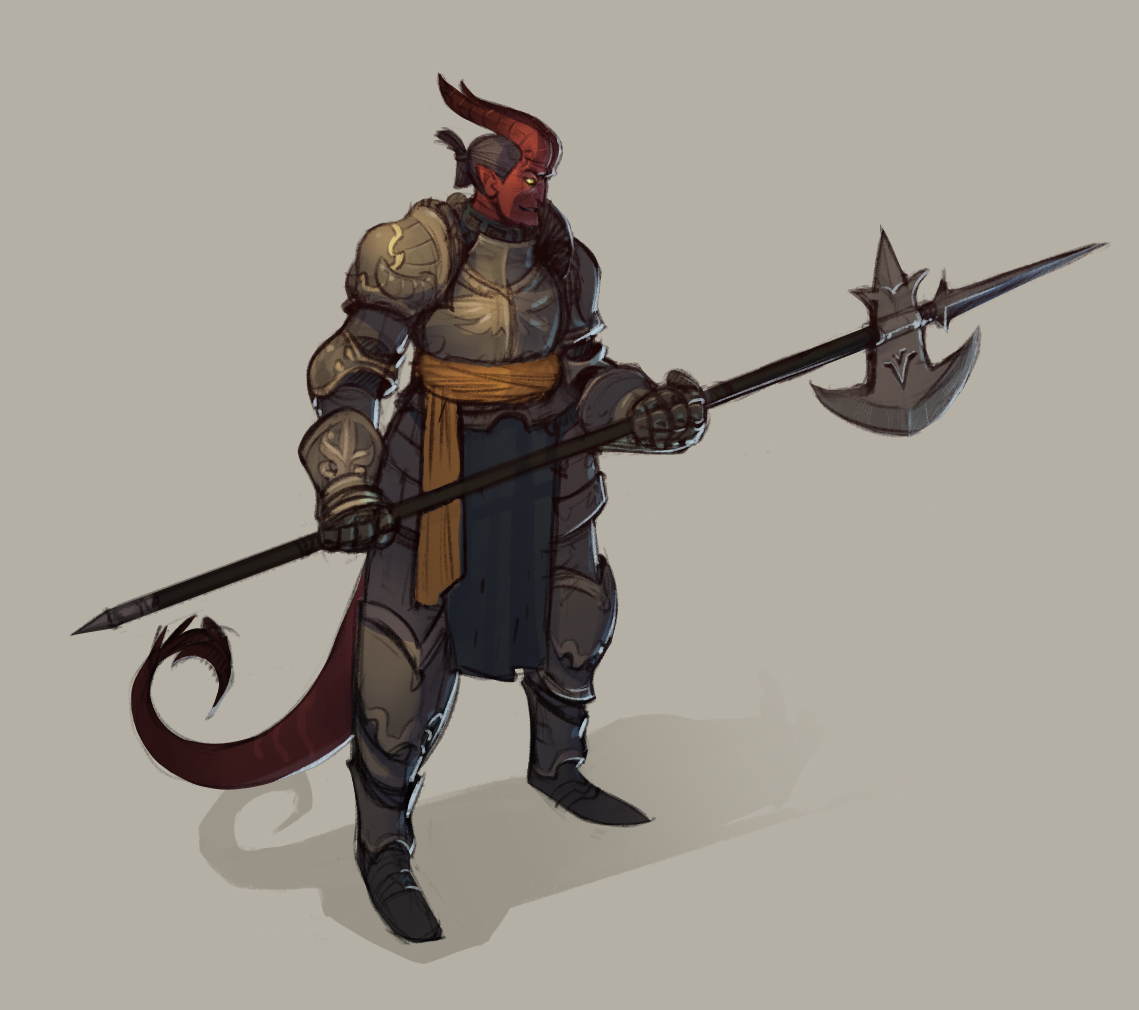 Tiefling Paladin by zazB on DeviantArt