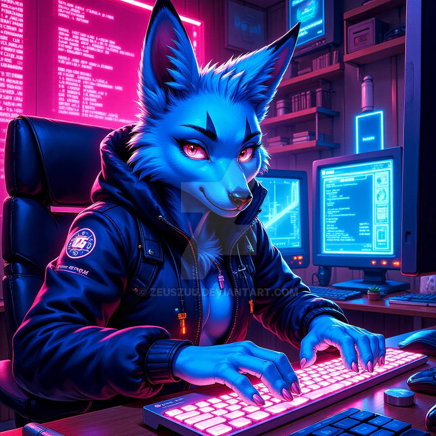 Fox Hacking l10 56 - 1 An anthropomorphic fox hacker with ne - by ZeusZuu on DeviantArt