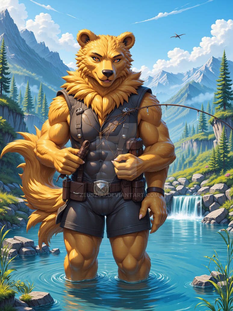 2256-4nthro A bear humanoid with golden fur a by ZeusZuu on DeviantArt