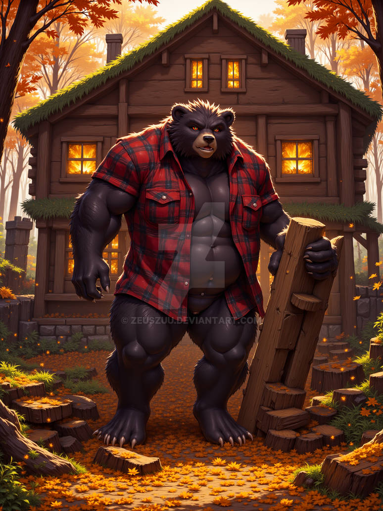 2057-4nthro A bear humanoid with thick, dark by ZeusZuu on DeviantArt