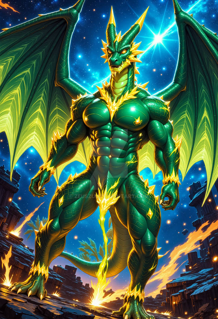 Rayza Atom 1100-4nthro A humanoid Rayquaza with emerald by ZeusZuu on DeviantArt