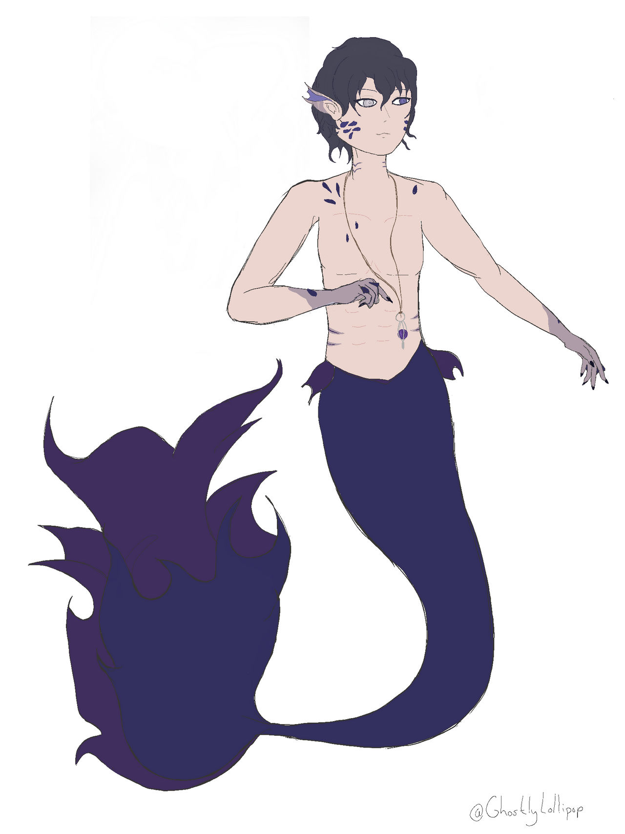 Deviantart Ghost Merman Merman for Mysterious Benefactor by GhostlyLollipop on DeviantArt