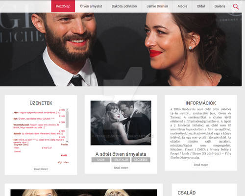 Layout on official hungarian Fifty Shades website