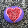 Hand painted bead encrusted heart on a beach stone