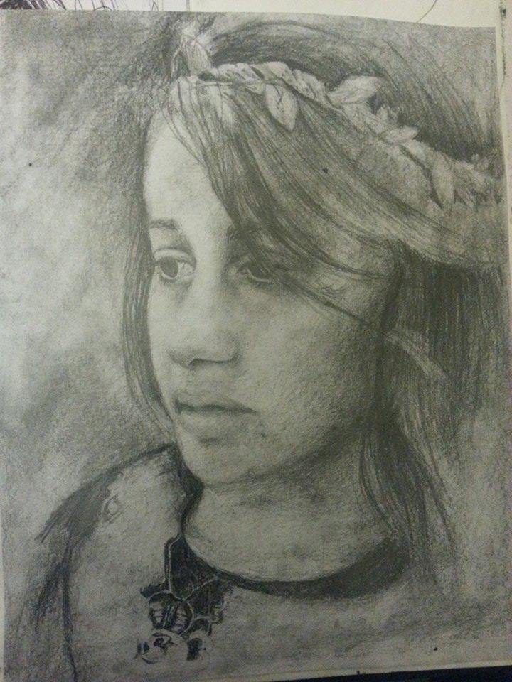 Pre-Raphaelite inspired portrait (incomplete)