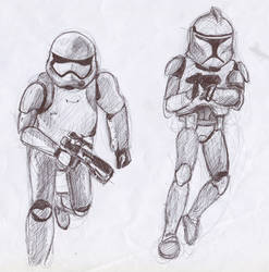 Stormtroopers and clones