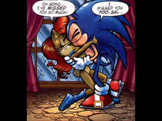 Sonic And Sally Romantic Kiss