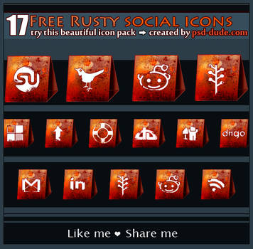 Rusty Banner Social Icons
