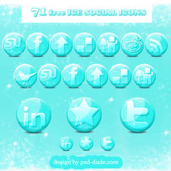 Free Glossy Ice Social Icons