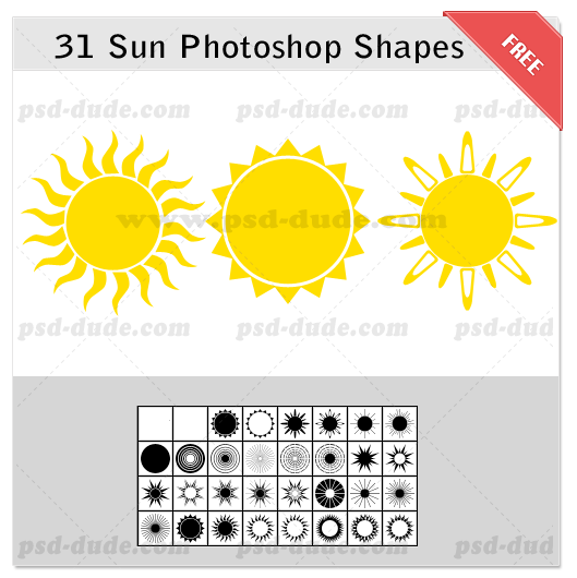 Sun Photoshop Shapes by PsdDude on DeviantArt