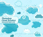 Cartoon Cloud Photoshop Brushes by PsdDude
