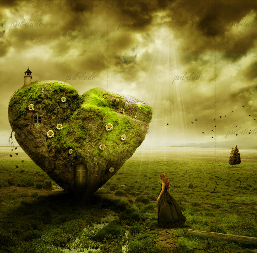 Heart Manipulation Stone Heart Photo Manipulation by PsdDude on DeviantArt