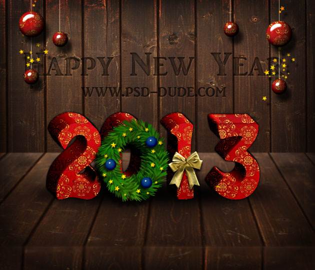 2013 Happy New Year Text Effect