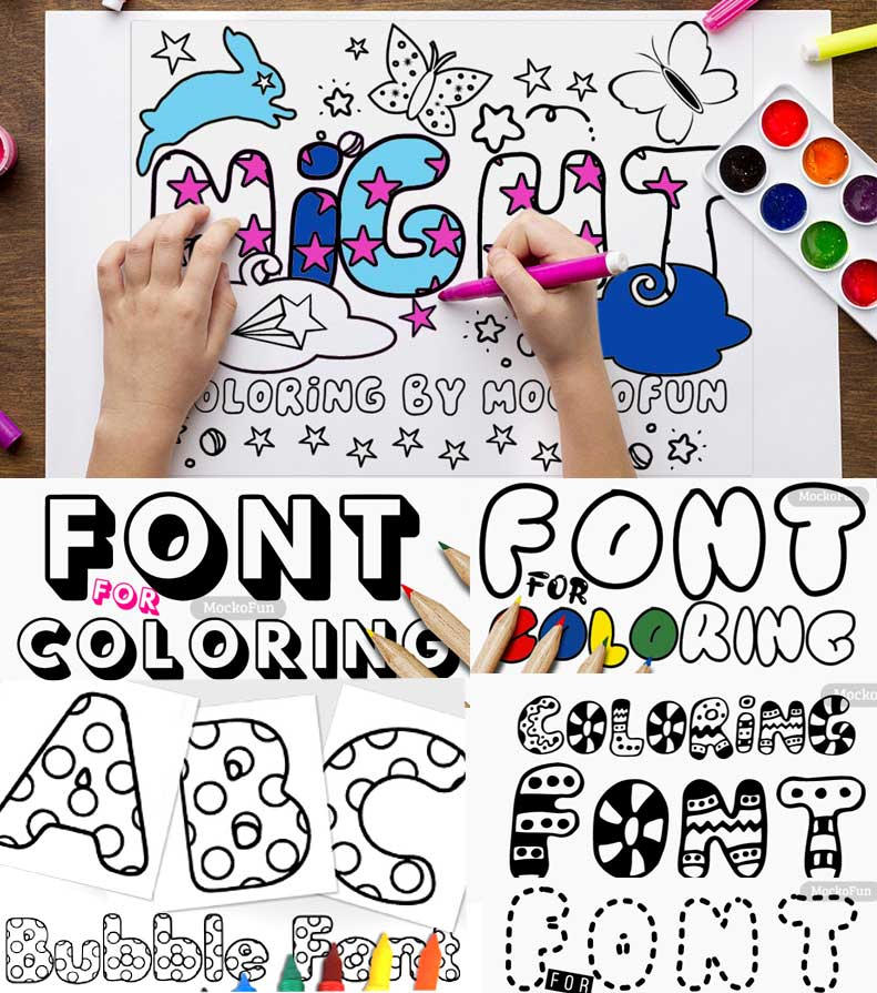 Coloring Book Fonts by PsdDude on DeviantArt