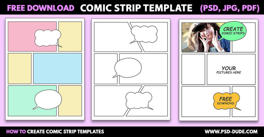 Blank Comic Strip Template by PsdDude on DeviantArt