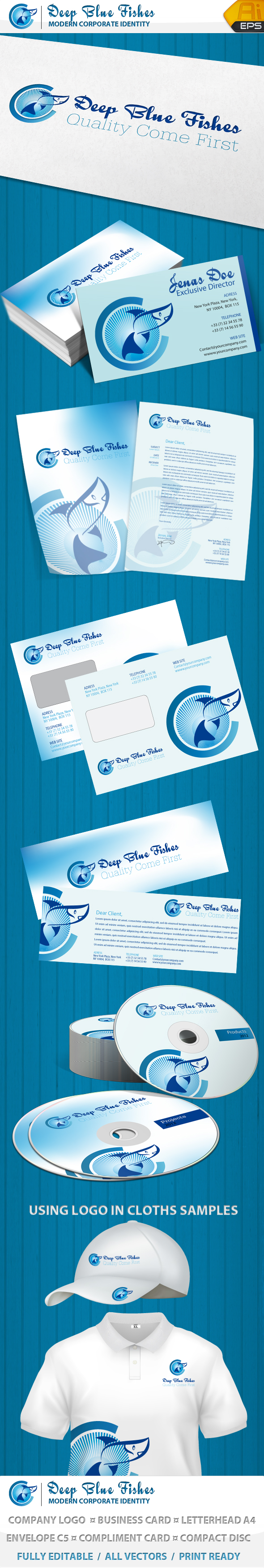 Deep Blue Fishes Corporate Identity