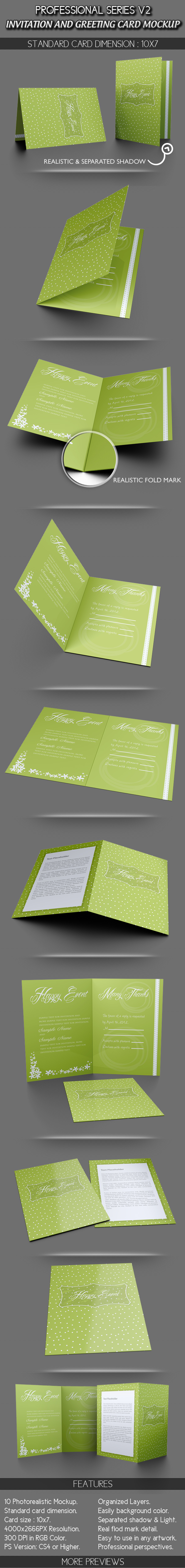 Invitation and Greeting Card Mockup