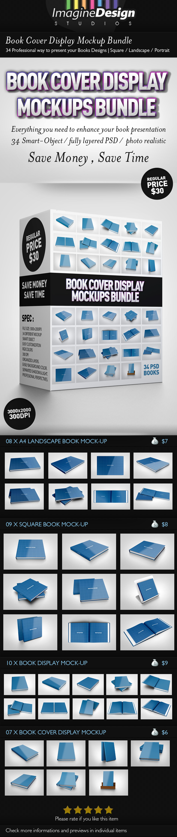 Book Cover Display Mockup Bundle