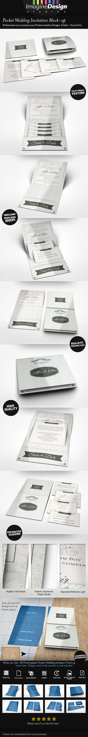 Pocket Wedding Invitation Mock-up