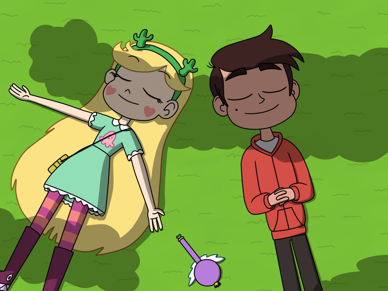 Star and Marco are sleeping during a froze time