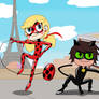 Star as Ladybug and Marco as Cat Noir