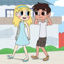 Star Butterfly and Marco Diaz toward the mall