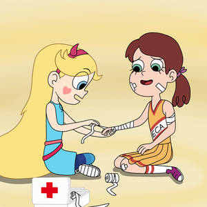 Star bandages Sabrina is injured badly