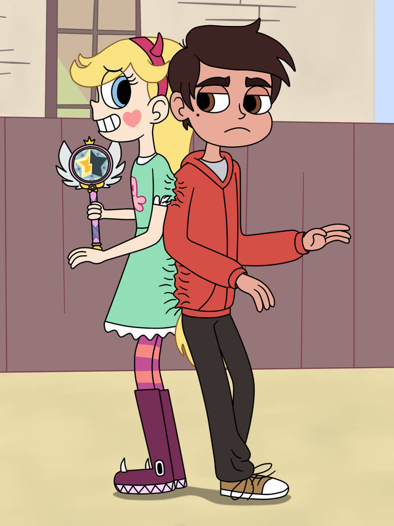 Star and Marco are stuck together by Deaf-Machbot on DeviantArt
