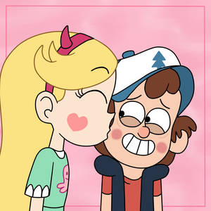 Star kisses Dipper on a cheek