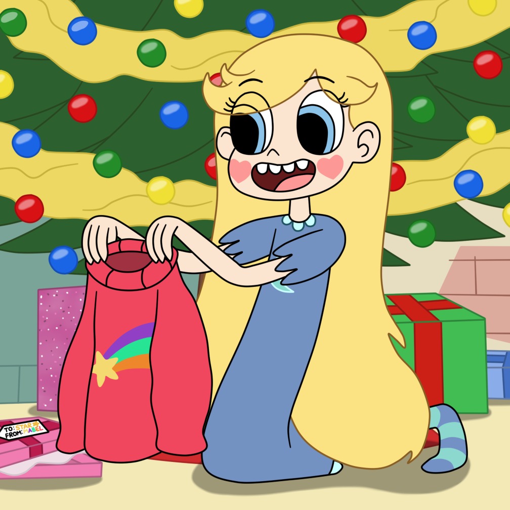 Star is surprised for opening Christmas present