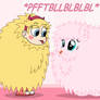 Star and Fluffle Puff in giant fuzzy balls