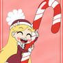 Star likes a giant candy cane