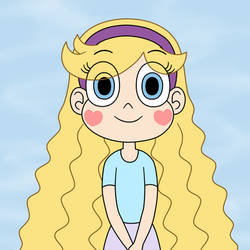 Star Butterfly is a long wavy hairstyle