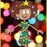 Anne Boonchuy wears a holiday tree dress