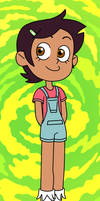 Luz Noceda wears a cute short overalls