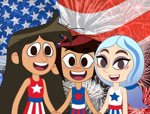 Libby, Molly, and Andrea in Happy Fourth of July!