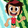 Molly McGee wears a watermelon swimsuit is cute!