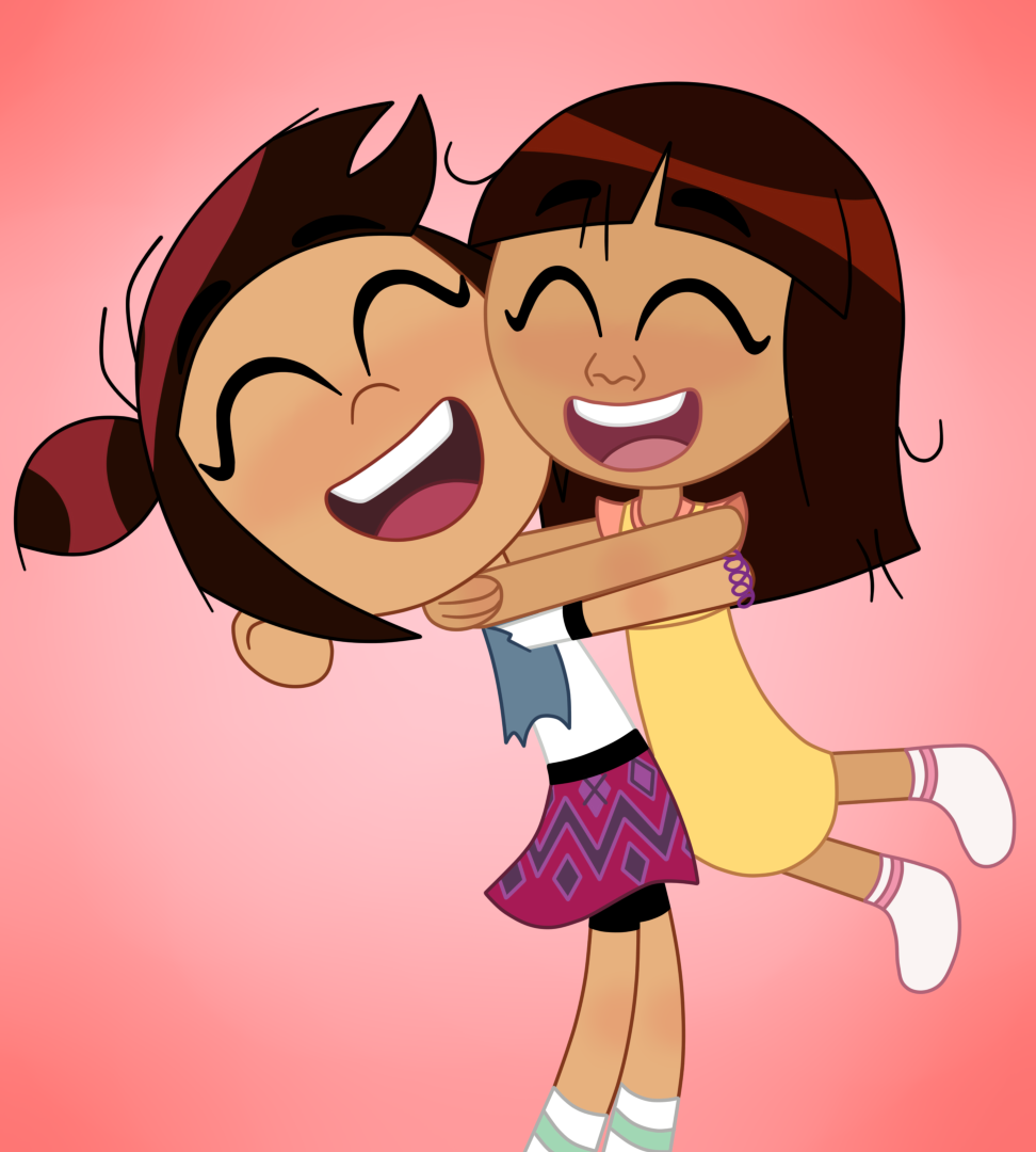 Molly and Emmie in cousin hug! by Deaf-Machbot on DeviantArt