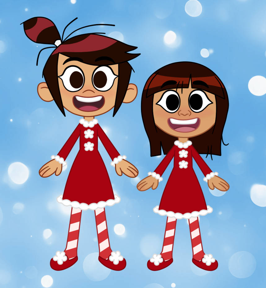 Molly And Emmie In The Christmas Cousin Dresses By Deaf Machbot On molly-and-emmie-in-the-christmas-cousin-dresses-by-deaf-machbot-on
