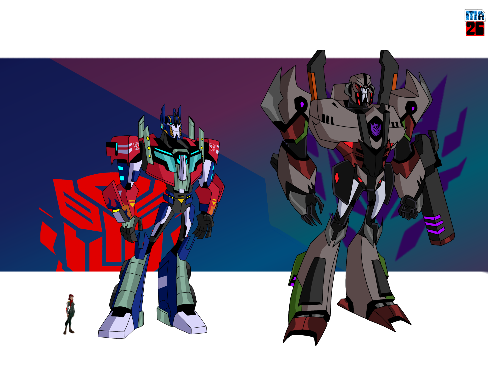 transformers animated optimus prime vs megatron