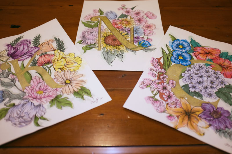 Floral Monogram Letters by Loilie