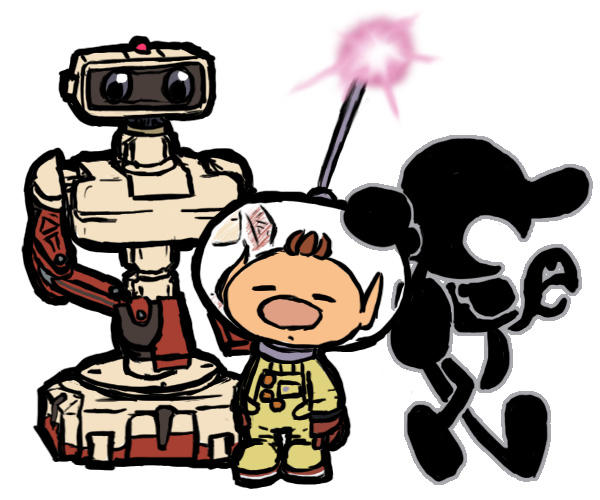 ROB, Olimar, and Mr. GnW by Klashkrool on DeviantArt