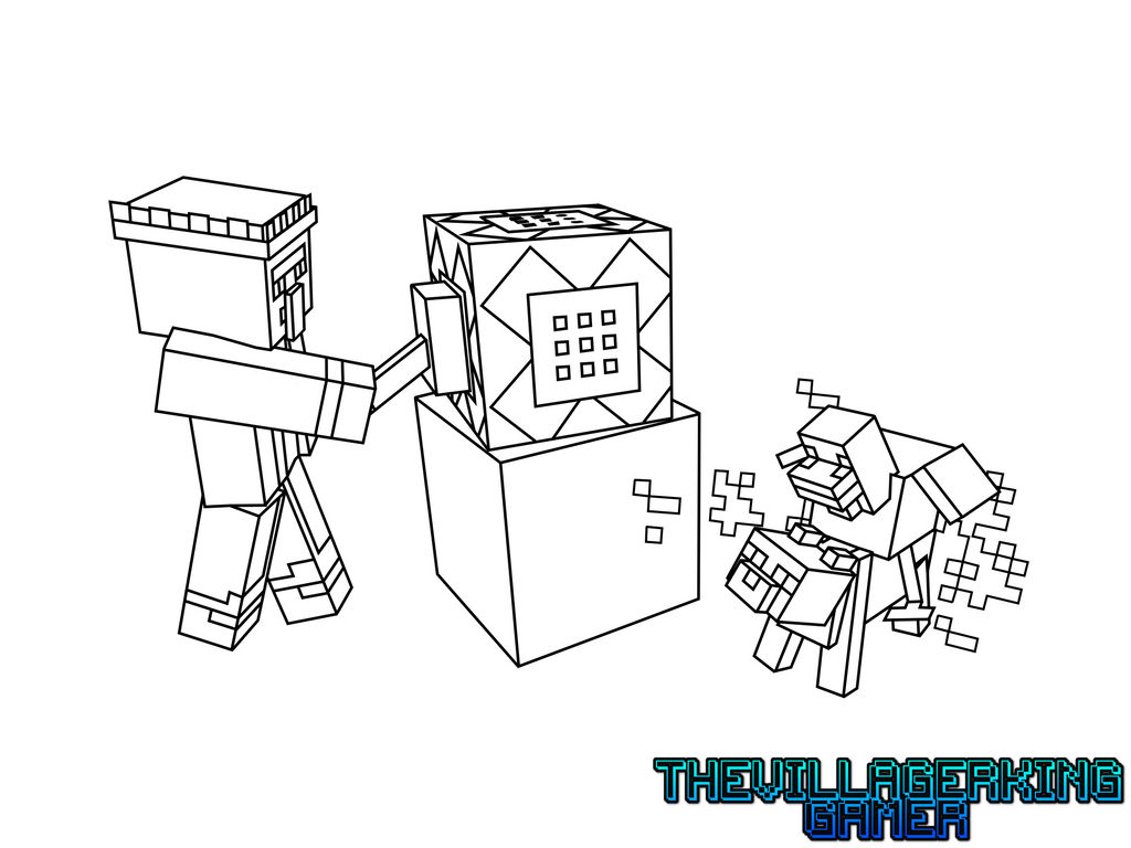 Command Module Coloring Page Command Block Coloring by TheVillagerKingGamer on DeviantArt