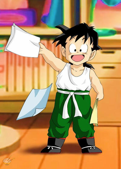 Gohan Writing Gohan with paper by songohanart on DeviantArt