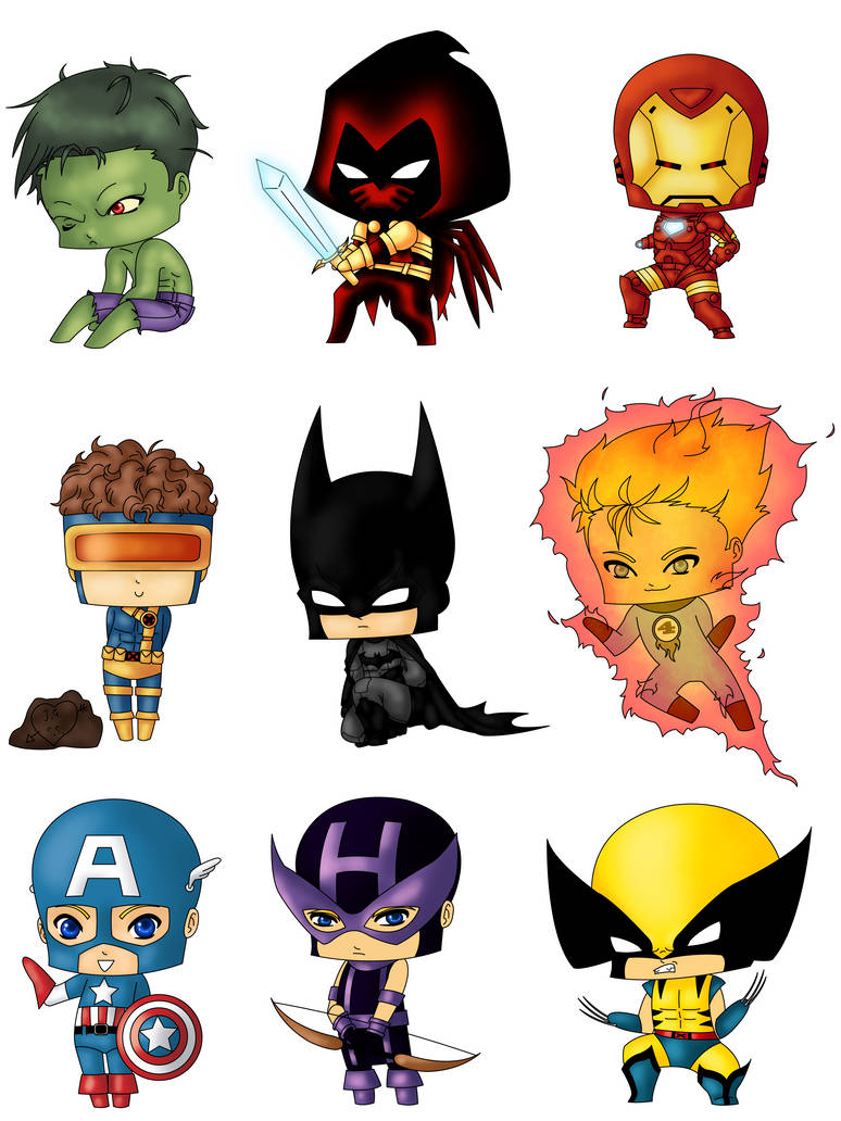 Chibi Heroes Set 1 by Artwaste on DeviantArt