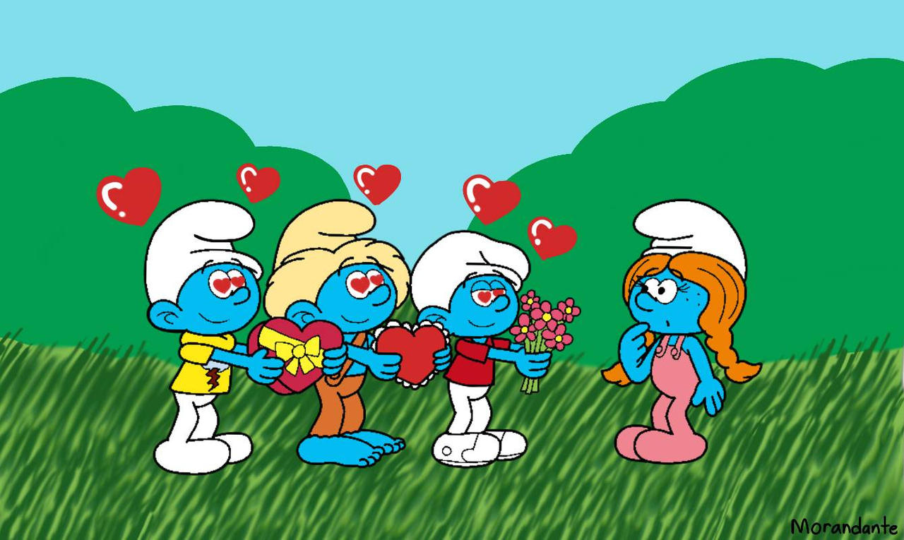 Smurflings in love with Sassette by Morandante on DeviantArt