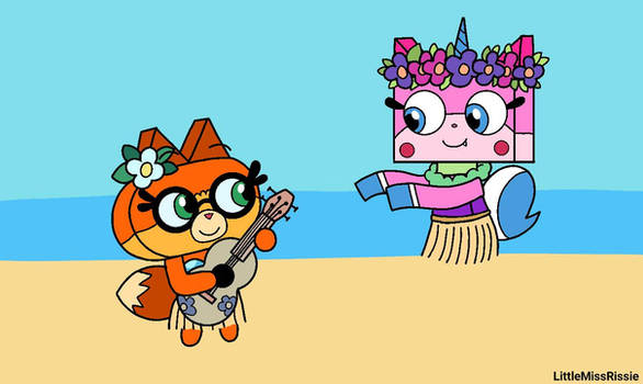 Dr Fox and Unikitty's hula party