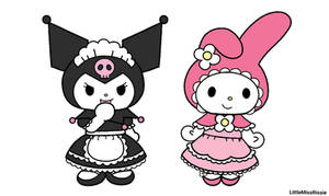 Kuromi and My Melody as maids